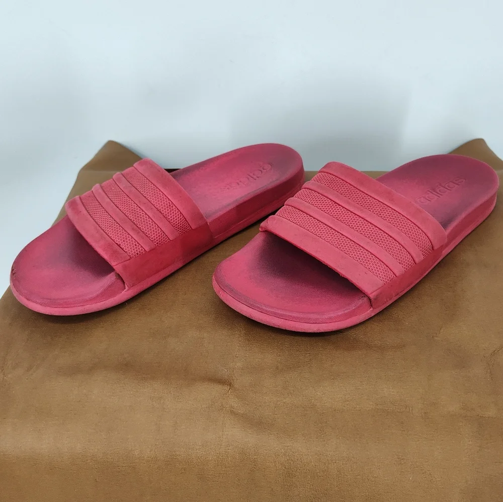 Adidas Kids Red Slide Sandals Size 6